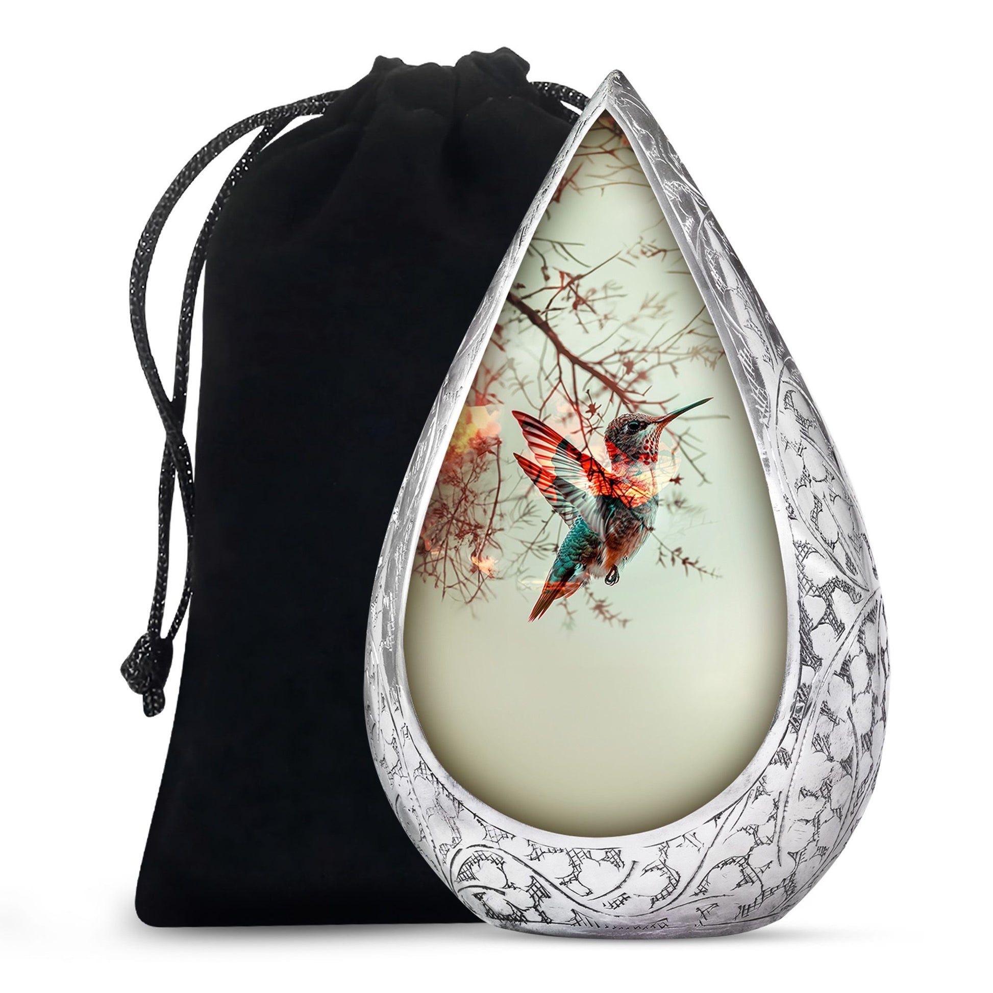 Hummingbird Theme Funeral Urn - Elegant Cremation Urn For Loved Ones