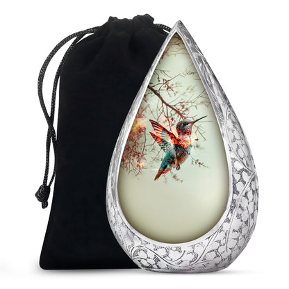 Hummingbird Theme Funeral Urn - Elegant Cremation Urn For Loved Ones