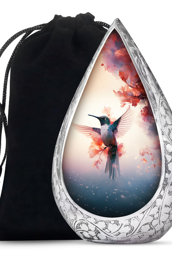 Beautiful Hummingbird Theme Cremation Urn - Large Memorial Urn For Ashes