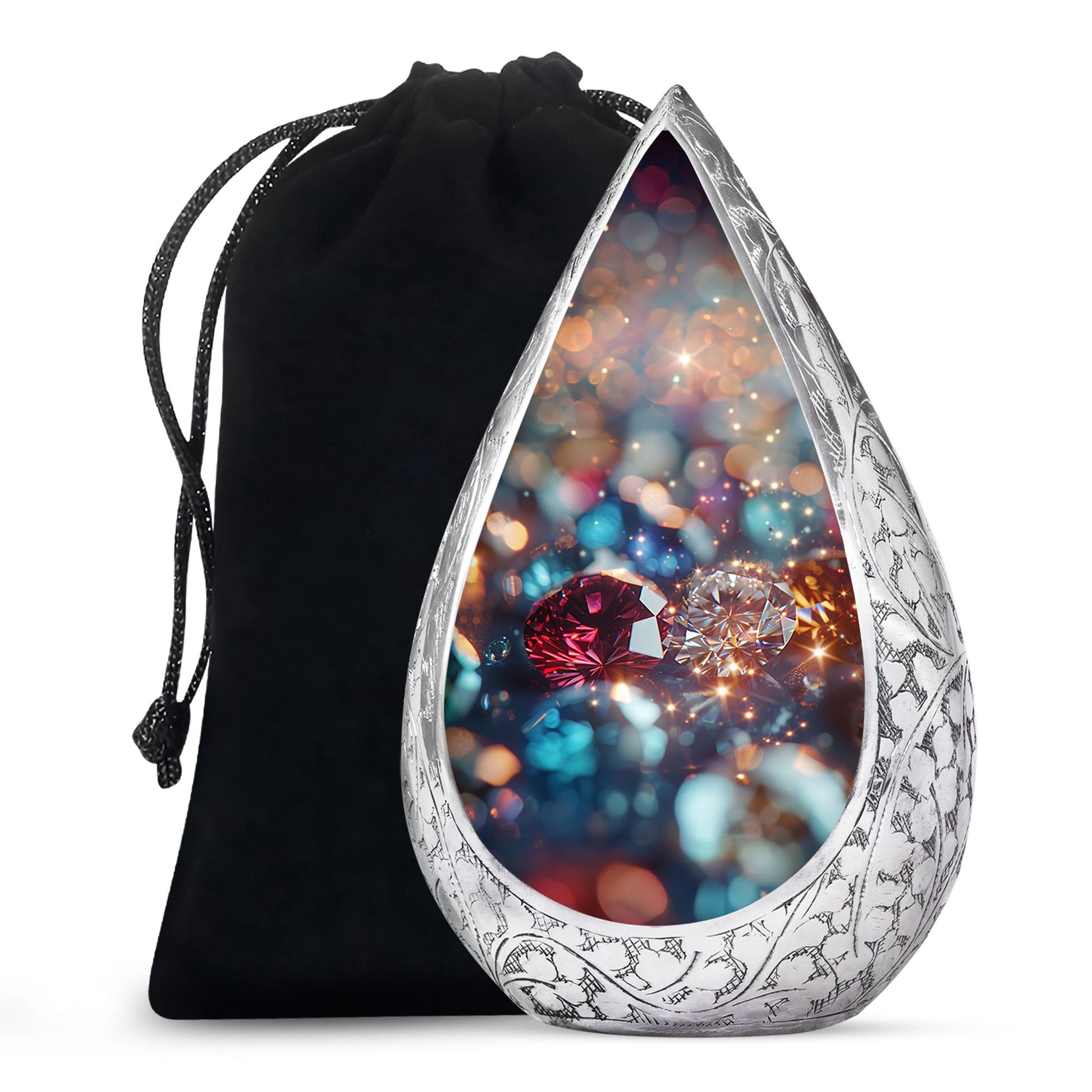Diamond Funeral Urn – Decorative Cremation Urn for Loved Ones