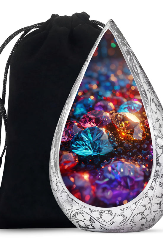 Colorful Diamond Memorial Urn - Luxury Memorial Urn For Human Ashes