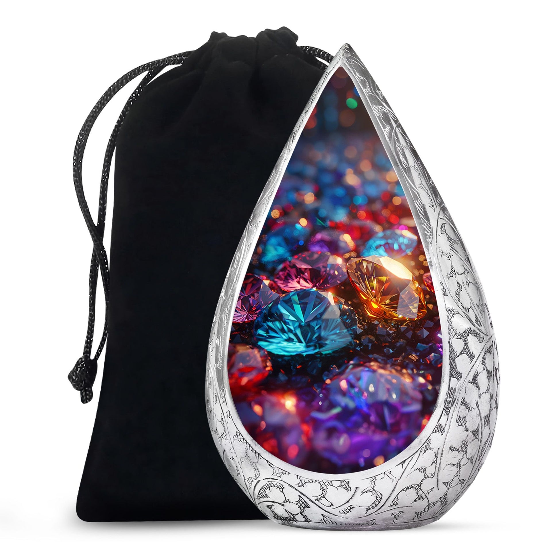 Colorful Diamond Memorial Urn - Luxury Memorial Urn For Human Ashes