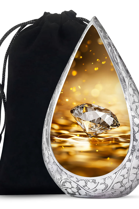 Elegant Diamond Funeral Urn - Premium Cremation Urn For Adult Ashes