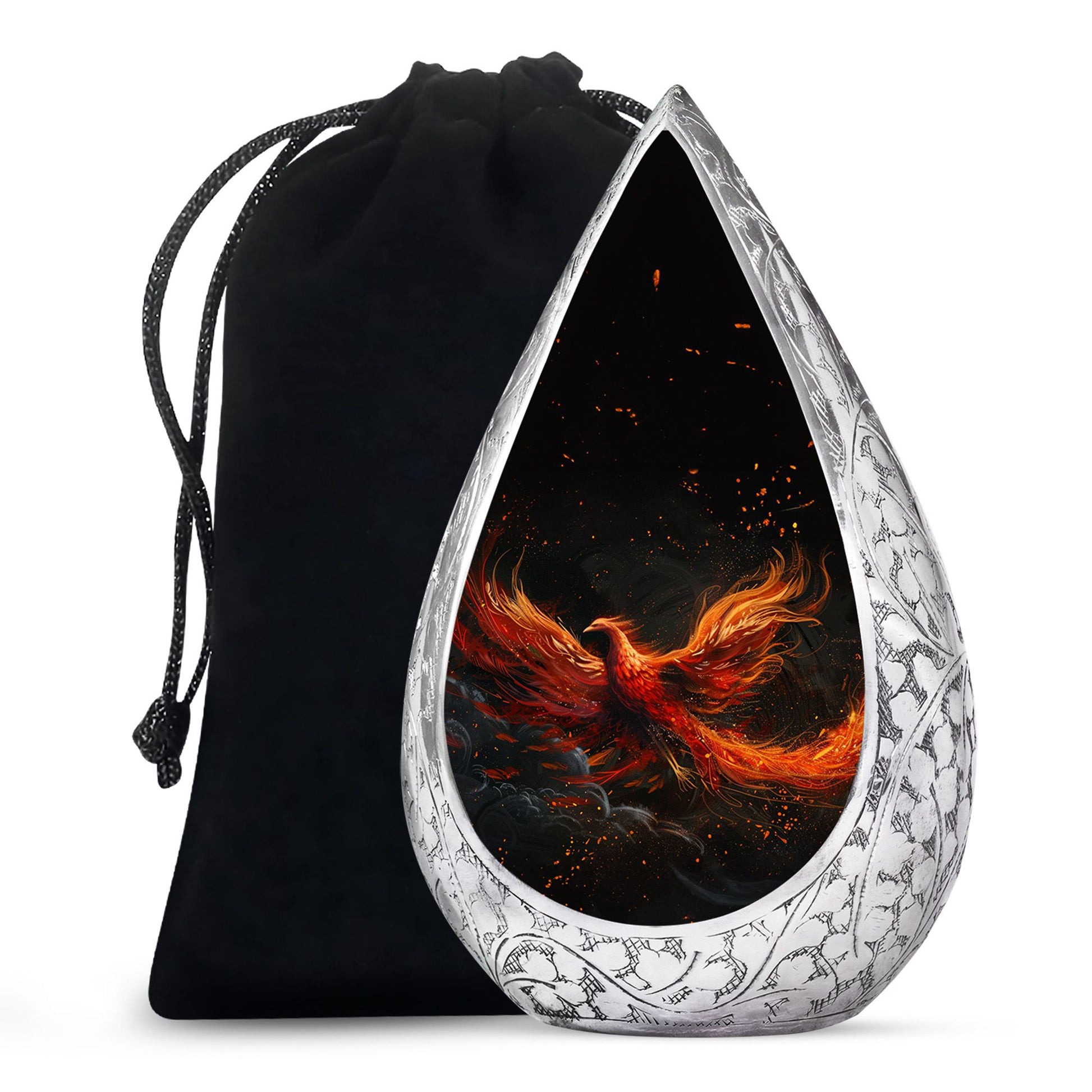 Fire Bird Cremation Urn - Decorative Funeral Urn For Burial