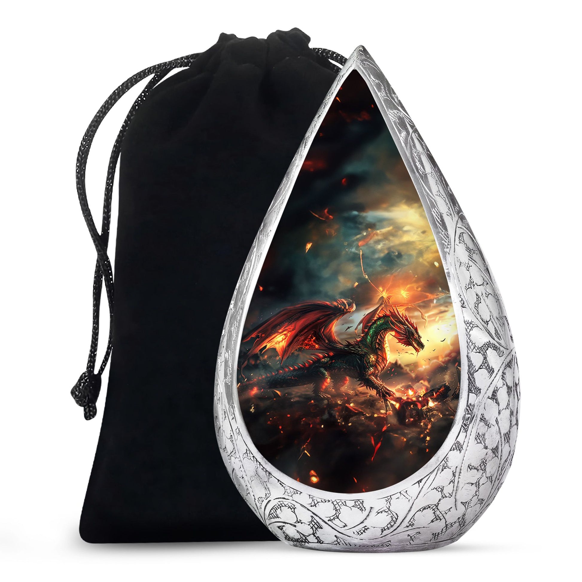 Dragon Fire Memorial Urn - Decorative Cremation Urn For Adult Ashes