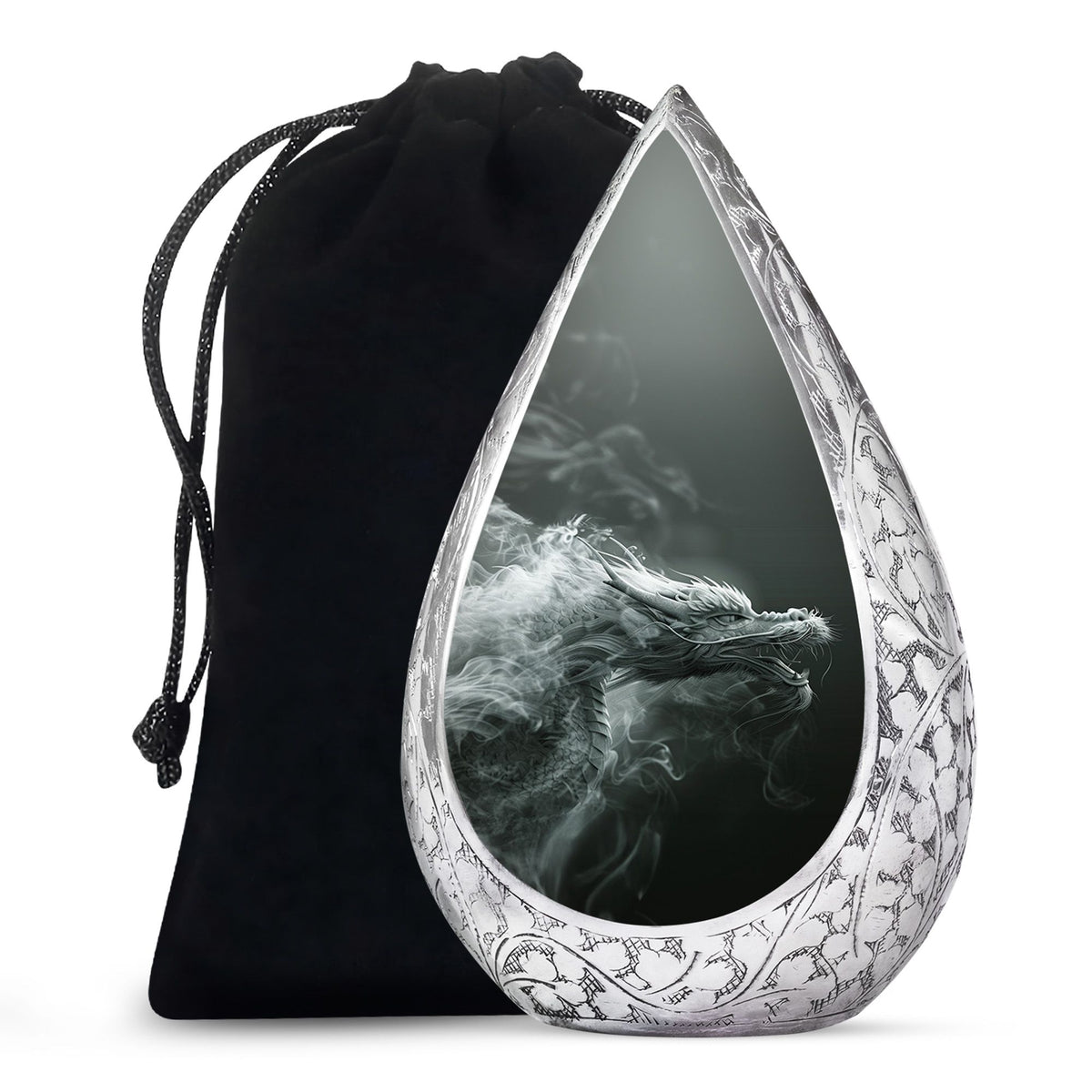 Dragon Power Memorial Urn For Human Ashes - Artistic Aluminium Funeral Urn
