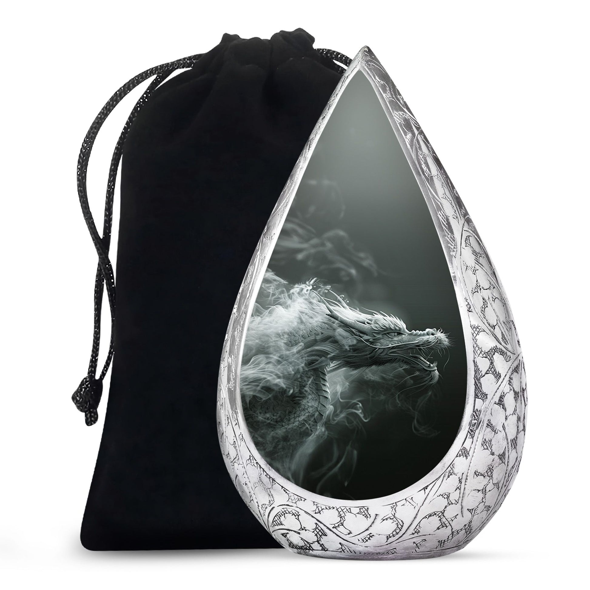 Dragon Power Memorial Urn For Human Ashes - Artistic Aluminium Funeral Urn