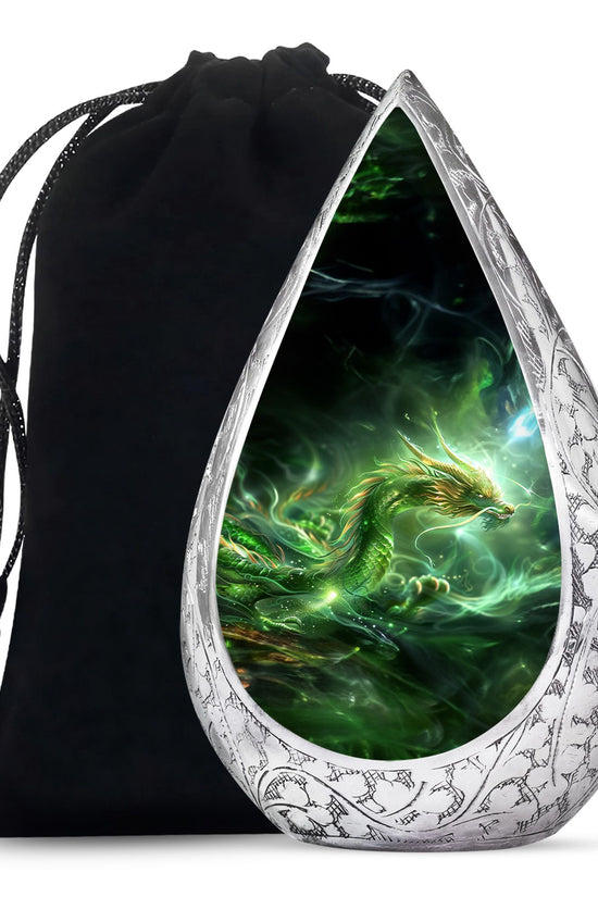 Green Golden Dragon Funeral Urn - Premium Cremation Urn For Ashes