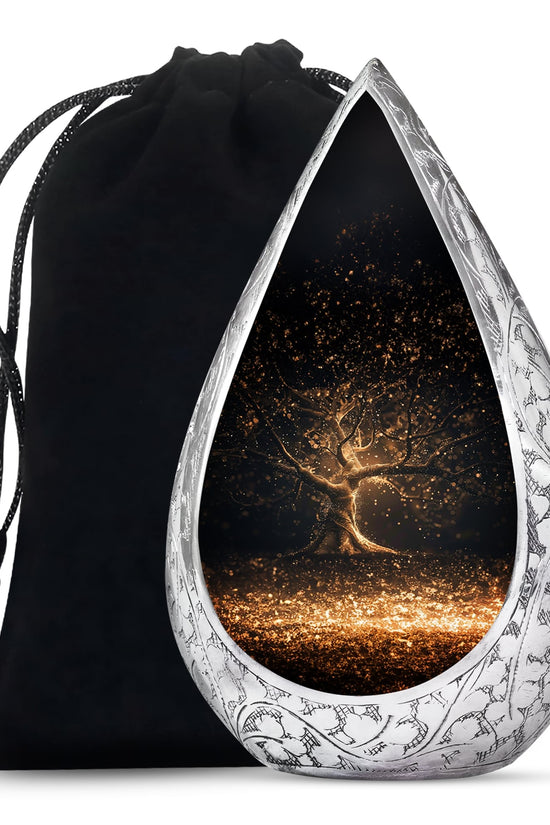 Golden Tree Memorial Urn - Glowing Cremation Urn For Ashes