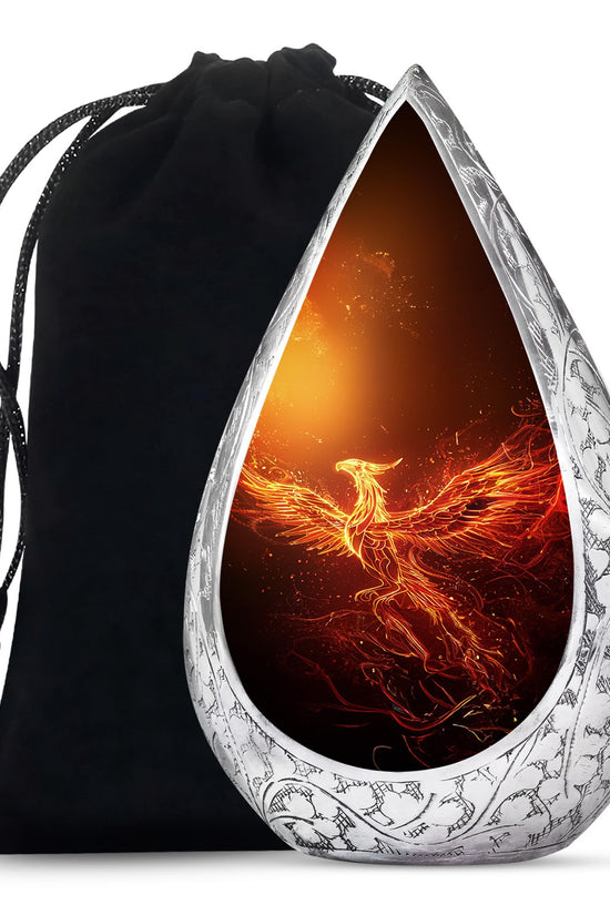 Golden Phoenix Cremation Urn - Fantasy Memorial Urn For Human Ashes
