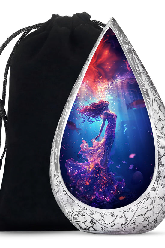 Mystic Mermaid Cremation Urn - Deep Ocean Theme Memorial Urn For Human Ashes