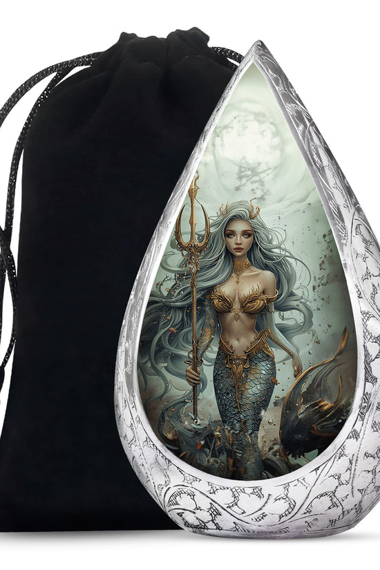 Beautiful Mermaid Theme Cremation Urn - Sea Theme Funeral Urn For Female