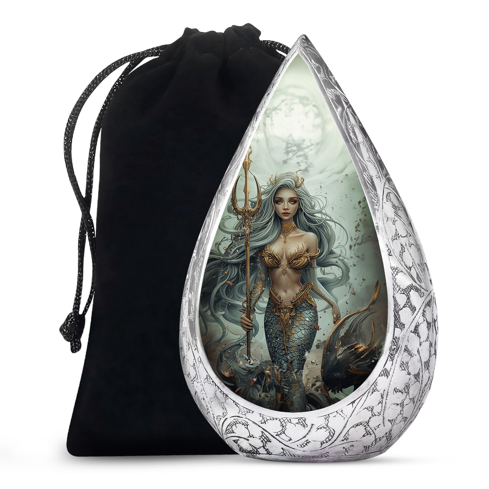 Beautiful Mermaid Theme Cremation Urn - Sea Theme Funeral Urn For Female