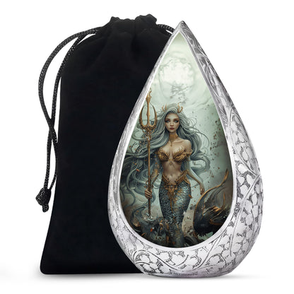 Beautiful Mermaid Theme Cremation Urn - Sea Theme Funeral Urn For Female