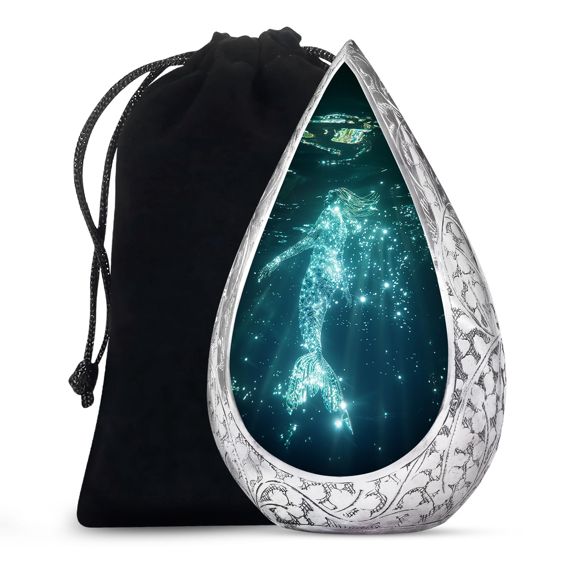 Sparkling Mermaid Ashes Urn - Artistic Memorial Urn For Loved Ones