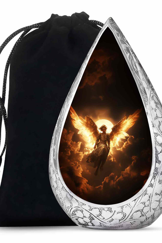 Goddess Angel Funeral Urn - Golden Sunlight Memorial Urn For Human Ashes