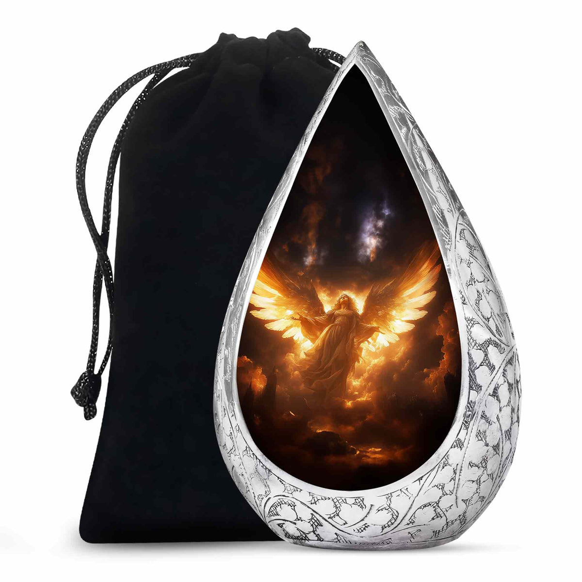 Celestial Light Angel Urn Cremation For Ashes - Divine Memorial Urn For Burial