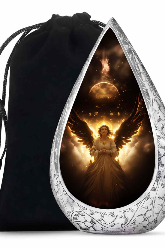 Halo Angel Memorial Urn - Golden Light Funeral Urn For Adult Ashes