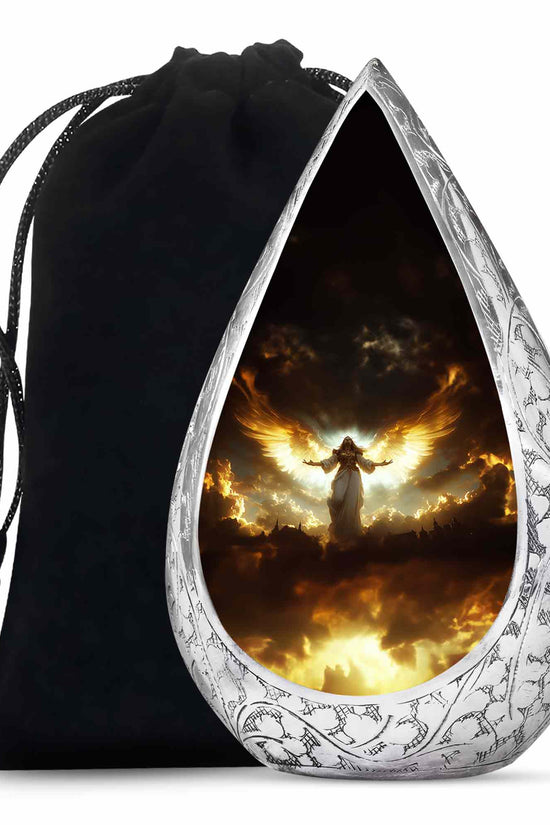 Guardian Angel Cremation Urn - Heavenly Glow Funeral Urn For Burial