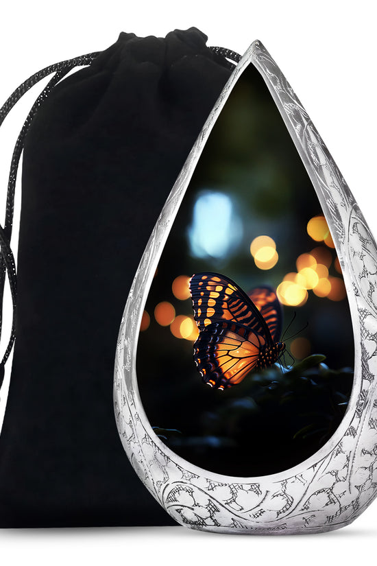 Yellow Monarch Butterfly Urn For Ashes - Large Urn For Men & Women