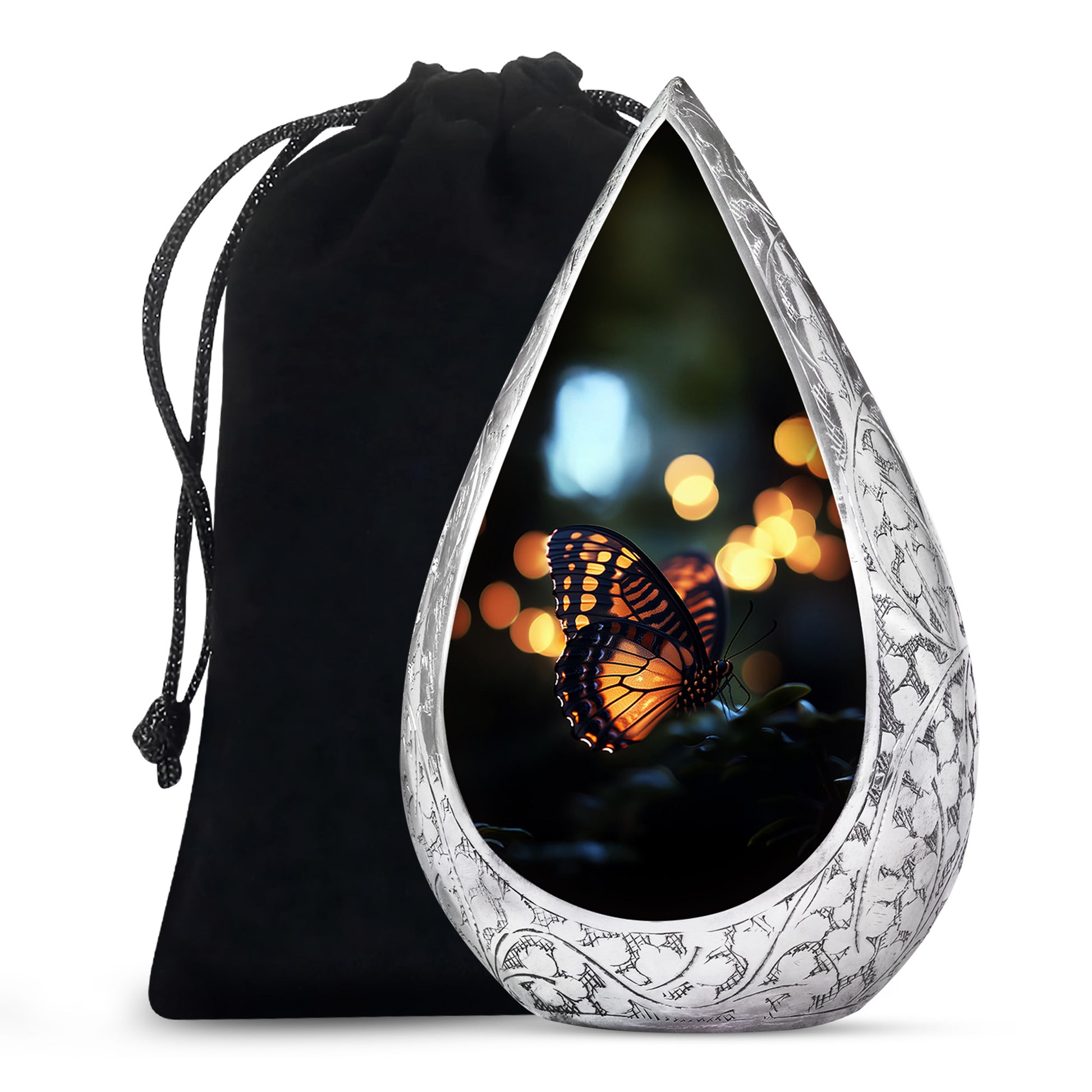 Yellow Monarch Butterfly Urn For Ashes - Large Urn For Men & Women