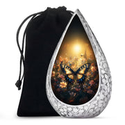 Yellow Monarch Flying Butterfly Large Cremation Urn For Adult Human Ashes