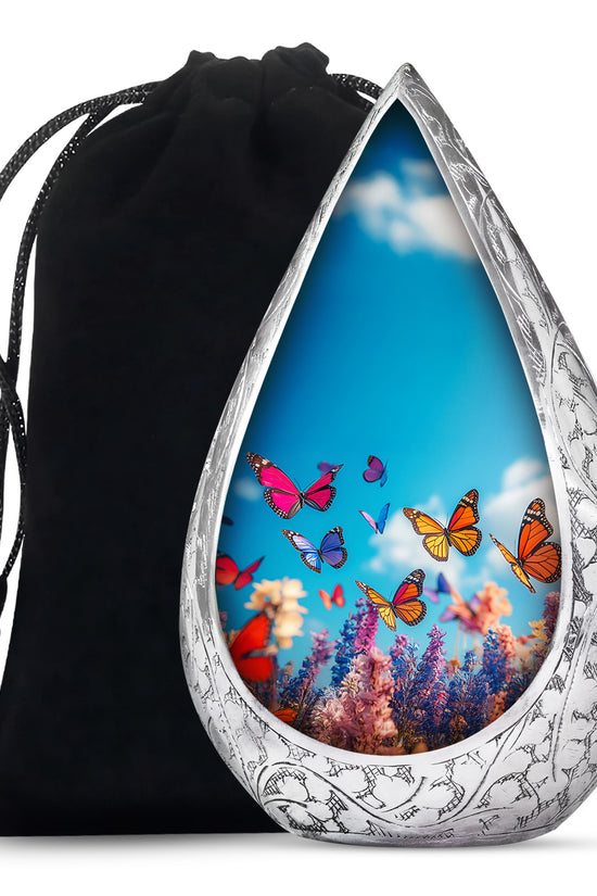 Colorful Butterflies Urns For Ashes - Large Urn For Male & Female