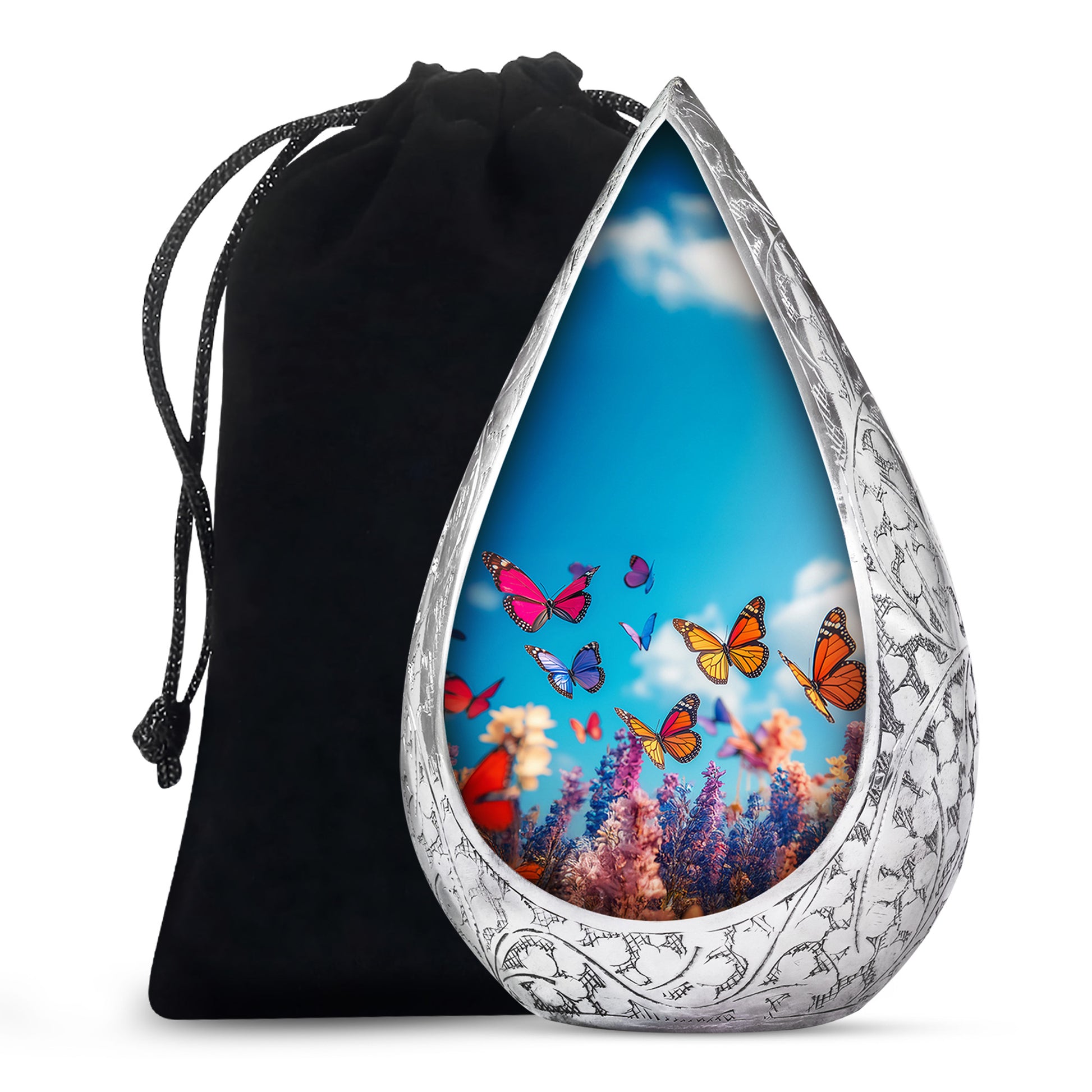 Colorful Butterflies Urns For Ashes - Large Urn For Male & Female