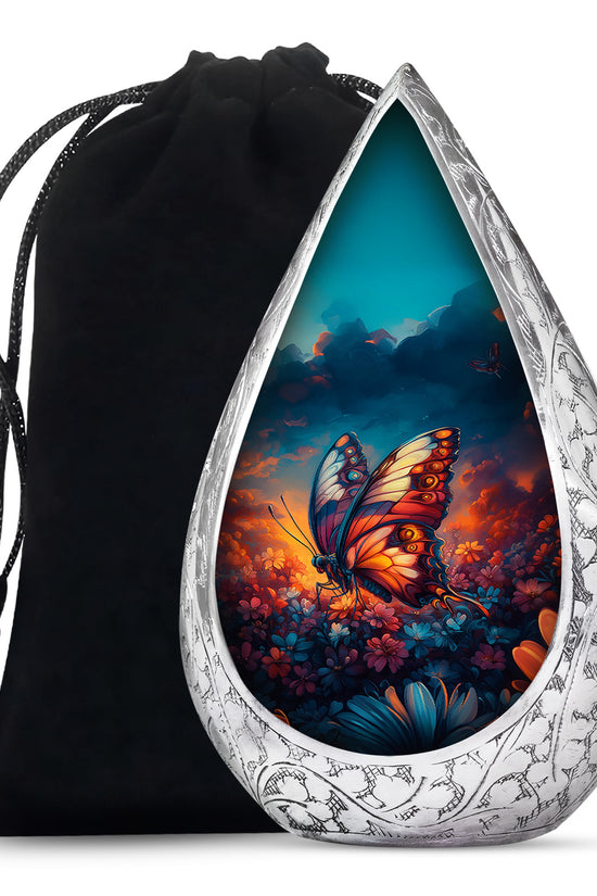 Monarch Butterfly Sunset Cremation Urn - Artistic Urns For Women