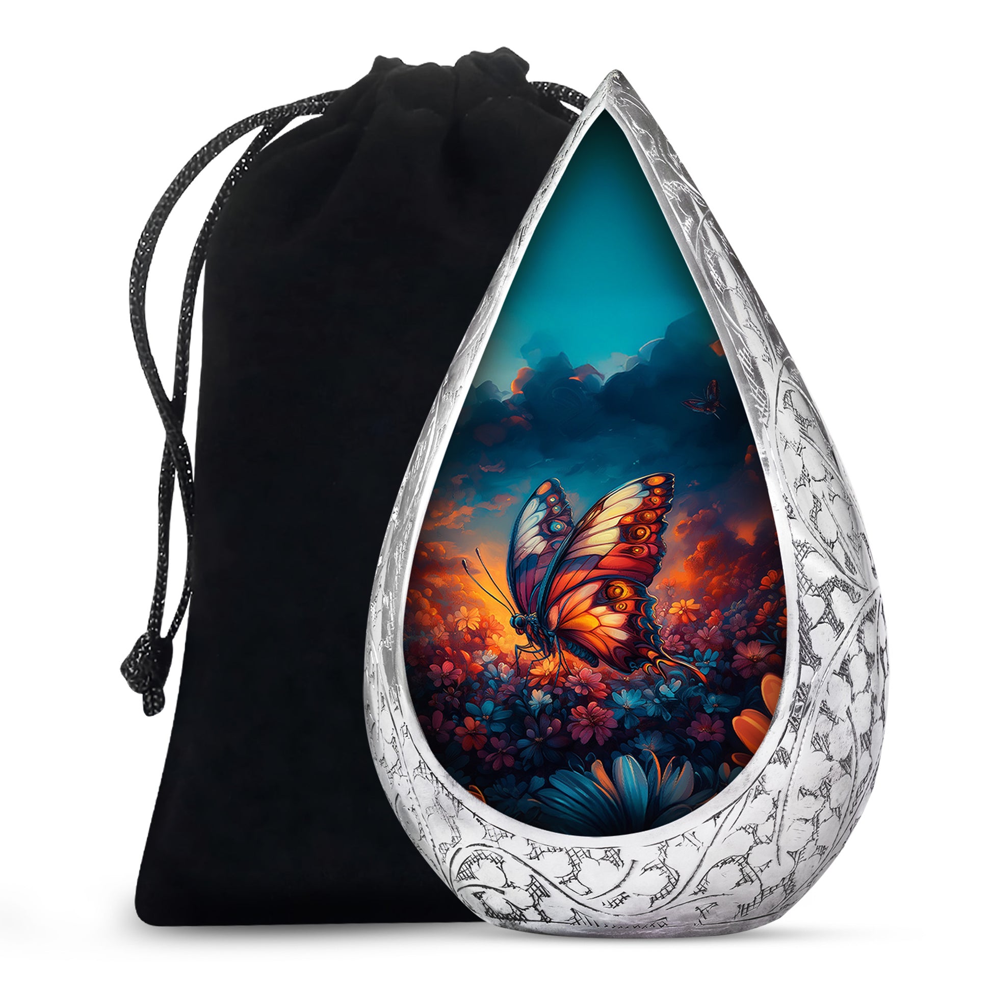 Monarch Butterfly Sunset Cremation Urn - Artistic Urns For Women