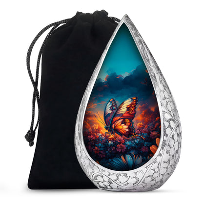 Monarch Butterfly Sunset Cremation Urn - Artistic Urns For Women