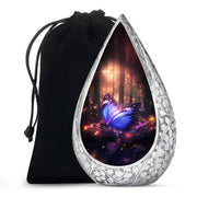 Blue Majestic Butterfly Memorial Urn - Mystical Forest Funeral Urn