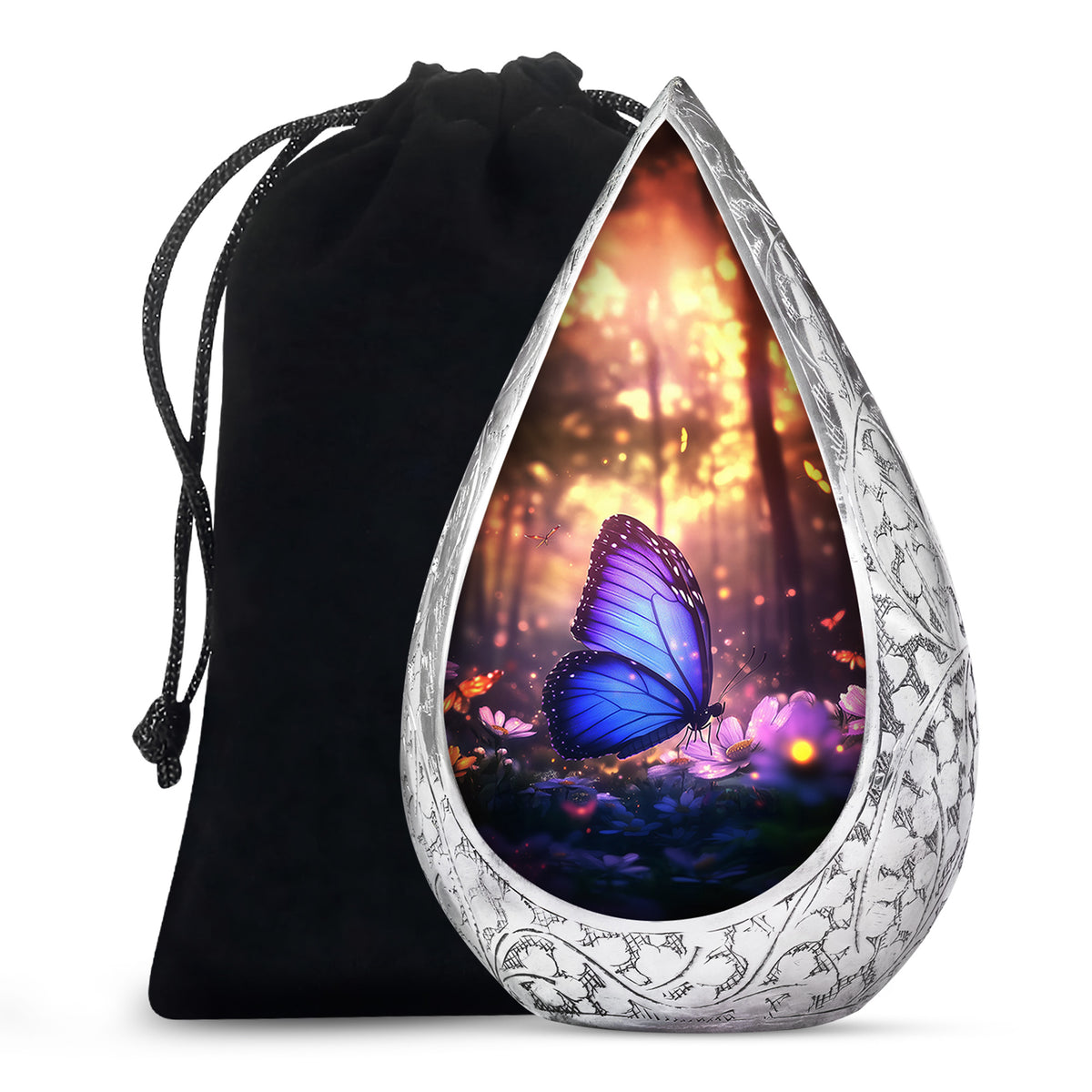 Blue Butterfly Cremation Urn For Ashes - Blue Butterfly Urn For Mom