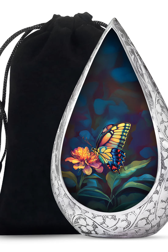 Floral Monarch Butterfly Urn For Ashes - Cremation Remains Containers