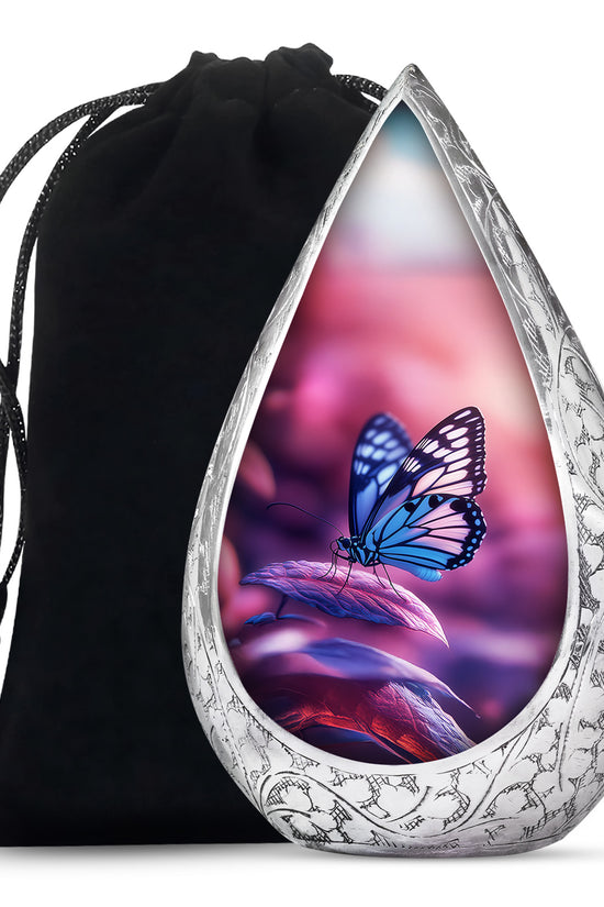Blue Butterfly Urns For Ashes - Pink Cremation Urn For Funeral