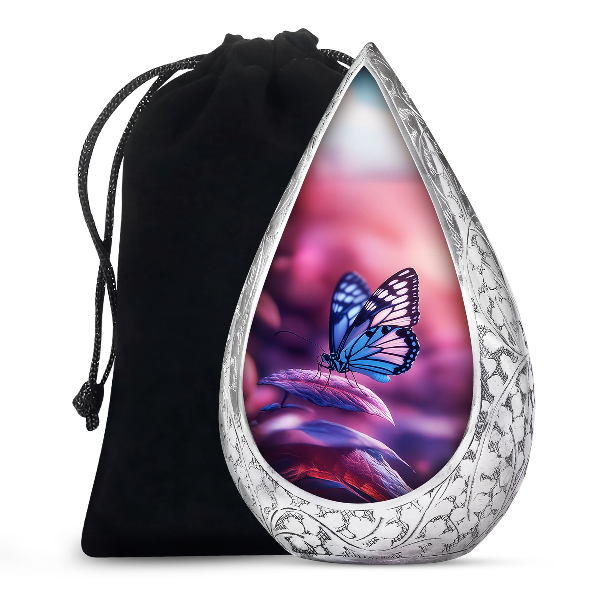 Blue Butterfly Urns For Ashes - Pink Cremation Urn For Funeral