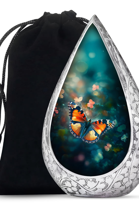 Orange Monarch Butterfly Cremation Urn - Urn For Ashes For Mom