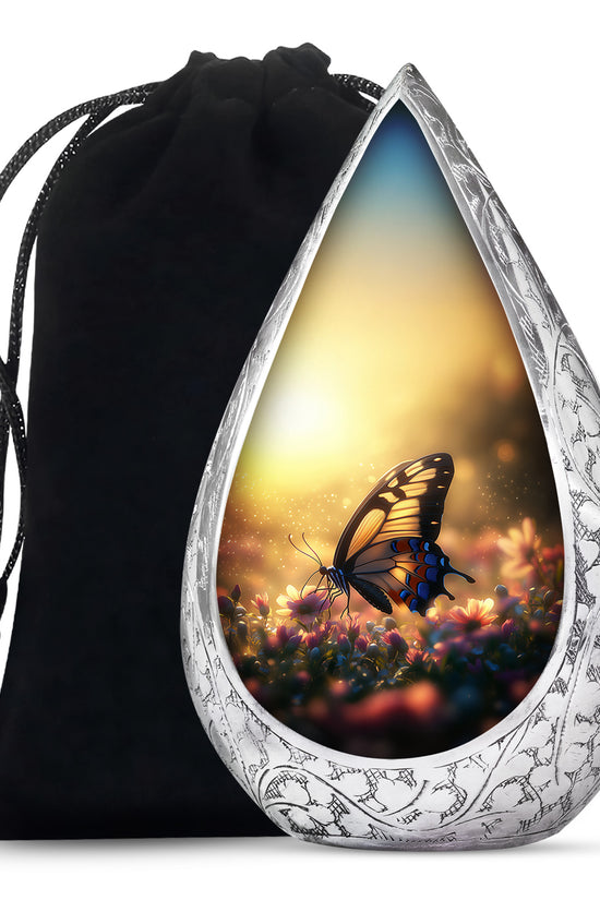 Yellow Monarch Butterfly Urn For Ashes - Burial Urns For Humans
