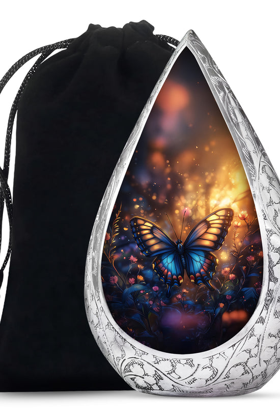 Gloomy Butterfly Urn For Ashes - Blue Butterfly Urn For Cremation