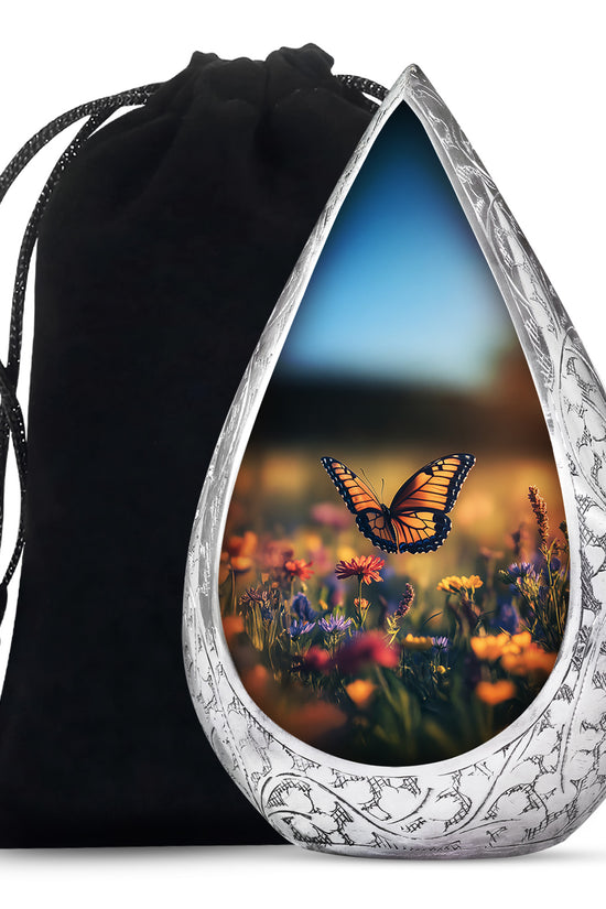 Monarch Butterfly Urn For Mother - Floral Fields Urns For Loved Ones