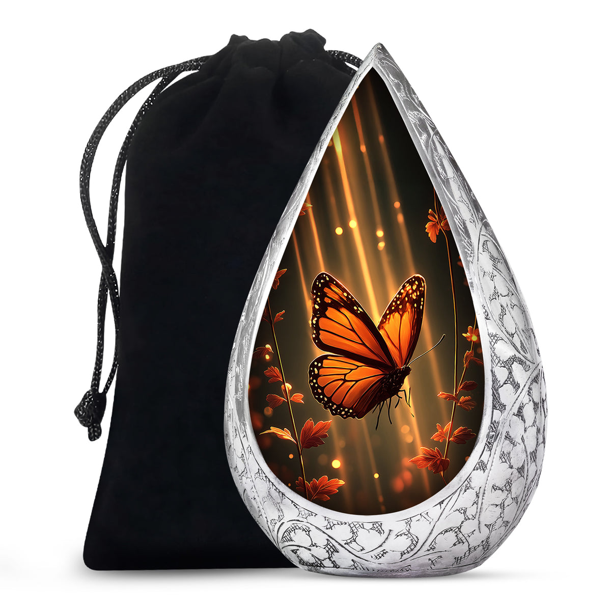 Monarch Butterfly Cremation Urn - Moonlit Butterfly Memorial Urns