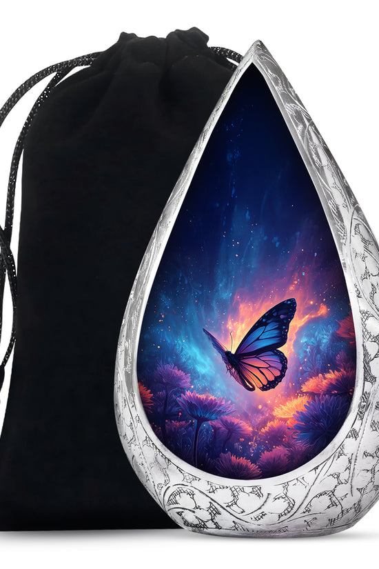 Cosmic Butterfly Cremation Urn - Memorial Urn for Mom or Dad