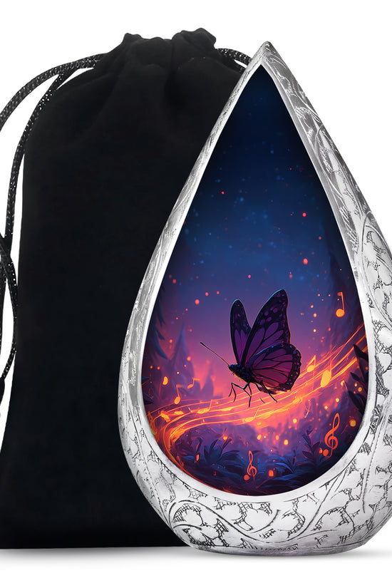 Dark Blue Butterfly Cremation Urns For Burial - Cremation Urn For Adults