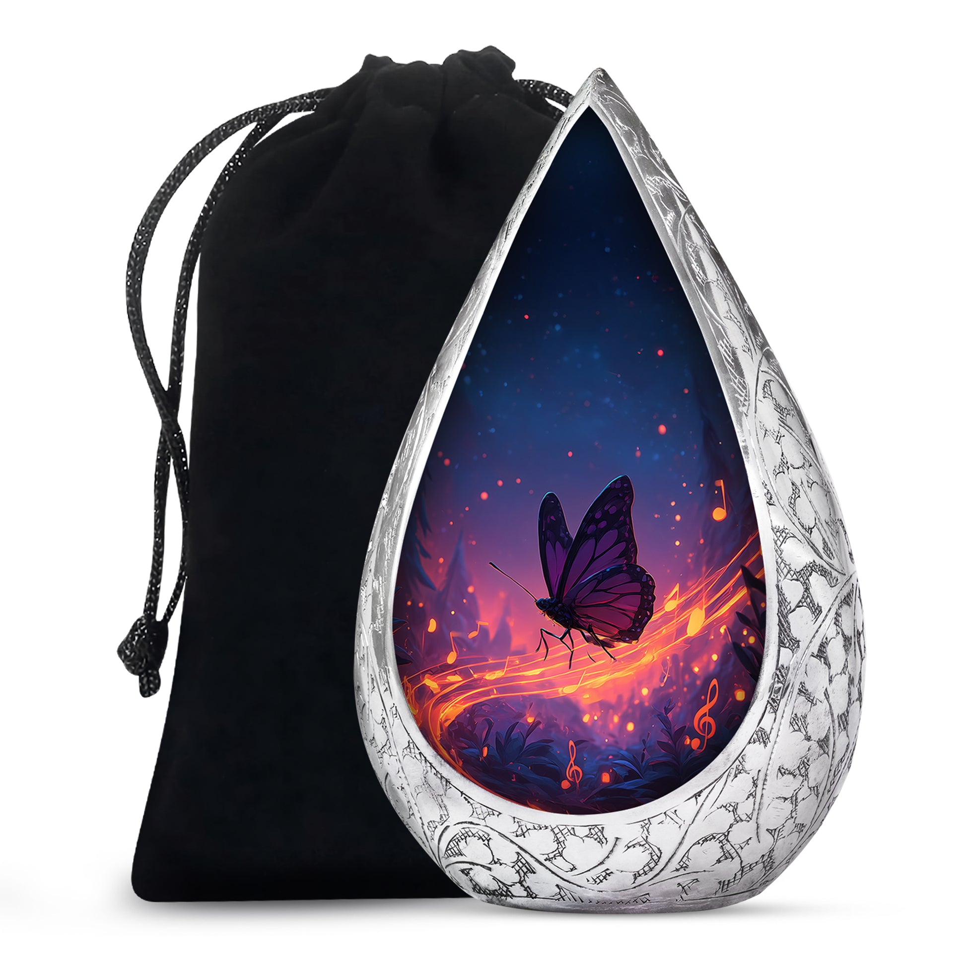 Dark Blue Butterfly Cremation Urns For Burial - Cremation Urn For Adults