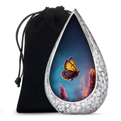 Butterfly Cremation Urn for Human Ashes - Dark Blue Memorial Urn