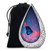 Blue Butterfly Cremation Urn for Ashes - Vibrant Floral Memorial Urn