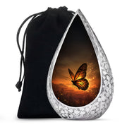 Orange Butterfly Cremation Urn - Large Funeral Urns For Mom's Ashes