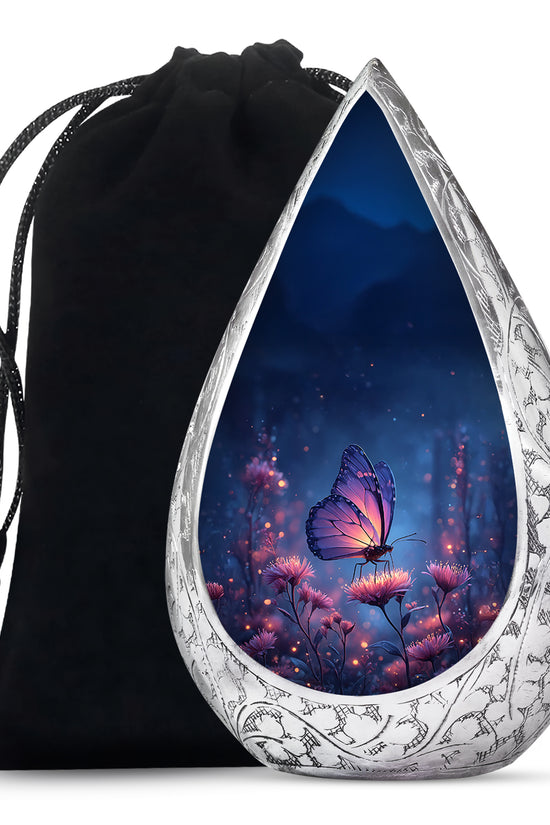 Bluen Butterfly On Flower - Elegant Beautiful Large Memorial For Mom