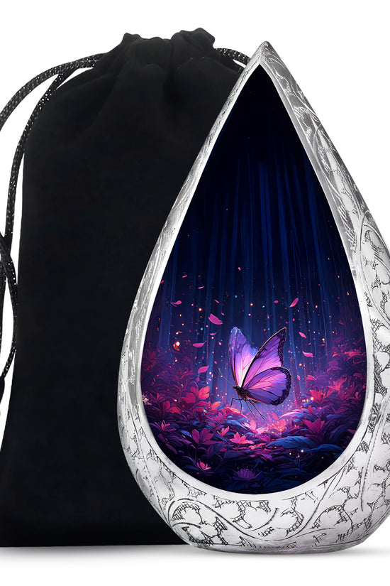 Beautifully Crafted Purple Butterfly Urn - Large Urns For Mom Ashes