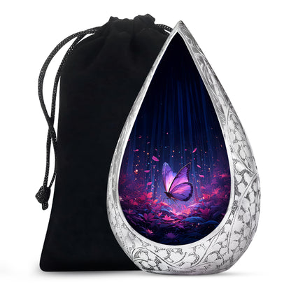 Beautifully Crafted Purple Butterfly Urn - Large Urns For Mom Ashes